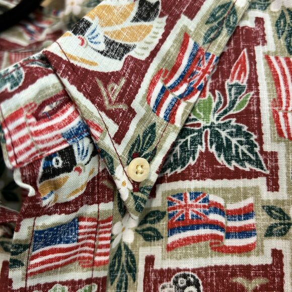 NWT Reyn Spooner Hawaiian Shirt Men 3XL Red Flag American Union Jack Button Down - Picture 5 of 7